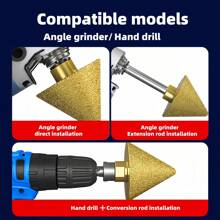 Brocas cónicas de diamante M10/M14 para amoladoras angulares - Herramientas de biselado revestidas de diamante de 38mm/50mm para agrandar orificios, dar forma, recortar y acabado de bordes - Accesorios profesionales para herramientas de piedra y strass - Multicolor - Ver 7