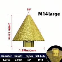 Brocas cónicas de diamante M10/M14 para amoladoras angulares - Herramientas de biselado revestidas de diamante de 38mm/50mm para agrandar orificios, dar forma, recortar y acabado de bordes - Accesorios profesionales para herramientas de piedra y strass - Multicolor - Ver 10