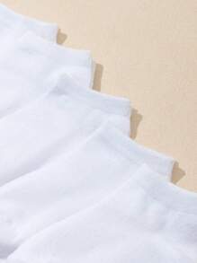 5 双儿童/青少年日常、休闲、足球运动中筒袜 - 白色 - 查看 3