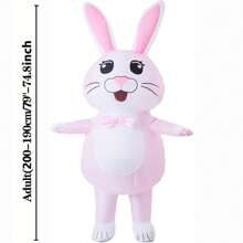 Easter Pink Bunny Inflatable Costume Full Body Easter Party Blow-Up Costume For Adult Without Battery - Pink - View 2