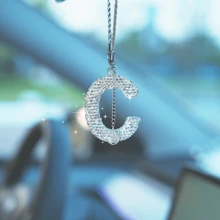 2024 件创意钻石镶嵌 26 个字母汽车吊坠饰品，百搭时尚，闪闪发光，男女皆宜的最佳礼物，手工水钻设计 - 均碼 - 查看 7