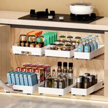 (3 Sets) Expandable Cabinet Drawers - Pull Out Cabinet Drawers Sticky Sliding Storage Racks, Suitable For Kitchen Sink Cabinet, Bathroom Closets Pull-Out Sliding Drawer Organizers - Multicolor - View 12