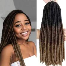 Straight Locs Ombre Crochet Hair Goddess Faux Locks Hair African 18inch 24 Roots Dreadlocs Synthetic Braiding Hair Extensions - Multicolor - View 17
