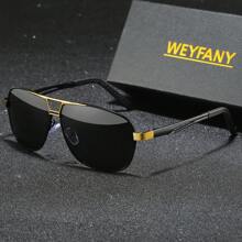 Occhiali da sole polarizzati con montatura grande, gambe in alluminio e magnesio con cerniere a molla, adatti per esterni, pesca, guida, uso classico aziendale per l estate, spiaggia, vacanza, all aperto, viaggio