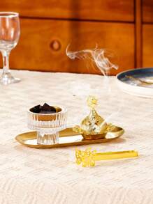 1pc/Set Nordic Solid Color Rama Incense Burner, Creative Butterfly Incense Burner Clip, Vertical Striped Glass Incense Burner, Desktop Decorative Sandalwood Incense Burner Fragrance Elimination Rama Gift, Stars, Moon, Lantern Rama - Multicolor - View 4