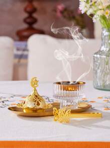 1pc/Set Nordic Solid Color Rama Incense Burner, Creative Butterfly Incense Burner Clip, Vertical Striped Glass Incense Burner, Desktop Decorative Sandalwood Incense Burner Fragrance Elimination Rama Gift, Stars, Moon, Lantern Rama - Multicolor - View 5