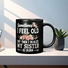 1 tazza da caffè in ceramica da 330 ml con manico, tazza con disegno sublimato unico, tazza nera solida, regalo originale, adatta per bevande calde o fredde come caffè freddo, whisky, succo. Ottima per Ognissanti, Natale, matrimonio, compleanno, San Valentino. - nero - Visualizzare 21