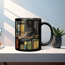 1 tazza da caffè in ceramica da 330 ml con manico, tazza con disegno sublimato unico, tazza nera solida, regalo originale, adatta per bevande calde o fredde come caffè freddo, whisky, succo. Ottima per Ognissanti, Natale, matrimonio, compleanno, San Valentino. - nero - Visualizzare 9