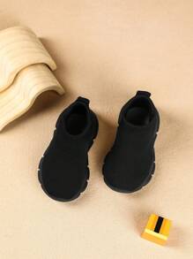 Baby Soft Bottom Anti-Slip Socks Shoes, Fashion Slip-On, Lightweight Walking Shoes - Black - View 2