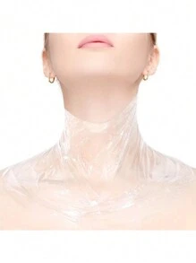 200pcs Disposable Moisturizing Face Mask Sheets, Transparent Plastic Mask Sheets For Salon, Neck Wrinkle Treatment, Waterproof & Moisturizing, Used With Serum, Mask, Mud Mask Etc. Suitable For Salon, SPA, Beauty Parlor, Home Facial Care - Clear - View 4