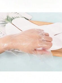 200pcs Disposable Moisturizing Face Mask Sheets, Transparent Plastic Mask Sheets For Salon, Neck Wrinkle Treatment, Waterproof & Moisturizing, Used With Serum, Mask, Mud Mask Etc. Suitable For Salon, SPA, Beauty Parlor, Home Facial Care - Clear - View 6