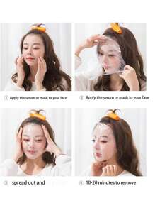 200pcs Disposable Moisturizing Face Mask Sheets, Transparent Plastic Mask Sheets For Salon, Neck Wrinkle Treatment, Waterproof & Moisturizing, Used With Serum, Mask, Mud Mask Etc. Suitable For Salon, SPA, Beauty Parlor, Home Facial Care - Clear - View 3