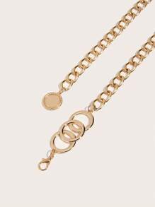 1 件时尚金色腰链，优雅性感纯色女式三环装饰腰链，带荷叶边饰边，适合礼服、派对、约会、节日、生日、周年纪念日等场合（有加大码可选）适合情人节