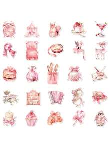 50 张粉色贴纸非常适合剪贴簿、日记本、笔记本电脑、滑板、水杯等，为您的设备增添趣味！、学校用品、返校