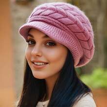 Women's Winter Loose Knit Hat - Thickened Earflaps With Tassel Design, Soft Elastic Warmth Suitable Cold Weather, Washable, Comfortable Seamless Fit - Blonde-Friendly Accessories - Màu Khaki - Xem 6