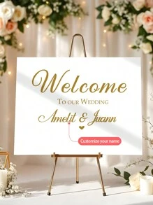 1pc Customized Name Sticker, Suitable For Weddings, Parties, Couples, Families - Marriage, Wedding, Home, Gift, Living Room, Bedroom, Decor (Gold Color) Gifts Birthday Graduation