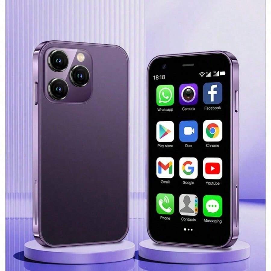 SOYES XS15 Mini Small Size SmartPhone 3.0" Display Android 8.1 2GB RAM 16GB ROM Dual SIM Standby Play Store 3G Small Size Phone 1000mAh Small Battery Capacity - Morado - Ver 1