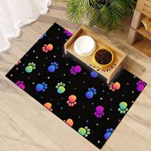 1 tấm lót thức ăn cho thú cưng thiết kế hình dấu chân nhiều màu sắc, thấm hút cao, nhanh khô, dễ vệ sinh, có lớp lót cao su, phù hợp cho thú cưng mọi mùa, lót chuồng chó, lót chuồng mèo, tấm lót chuồng thú cưng. - Nhiều màu - Xem 13