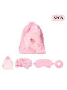 20 Peças Conjunto de Festa do Travesseiro, Festa do Sono, Dia da Mãe, Tiara, Máscara de Olho, Scrunchie de Cabelo, Conjunto de Organza, Conjunto de Maquiagem, Adequado para Presente de Natal