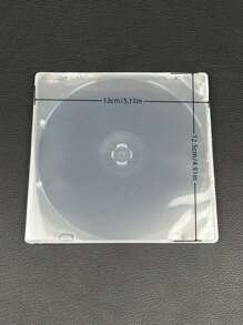 10pcs Ultra Slim Clear Transparent Square Shaped CD And DVD Disc Clam Shell Case With Lock, Single Disc Capacity, Impact Resistant PP Poly Plastic Case Clear Plastic Carrying Game Bag Storage For CDs, Albums, Video Games - Multicolor - View 5