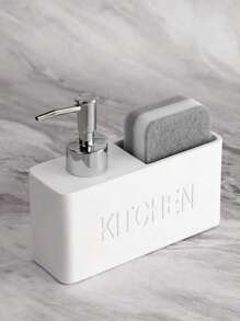 1 件 200 毫升优雅液体皂液器，带海绵、字母设计和泵瓶，适用于厨房和浴室家居浴室装饰夏季 - 黑色 - 查看 10
