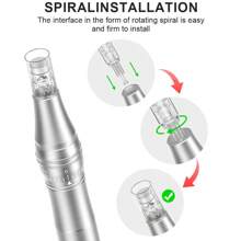 500mAh Professional Skincare Tool Micro-Needle Beauty Pen L3 With 2 Needle Heads - Silver - View 4