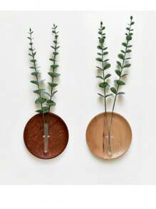 1 Stück Wanddekoration Wandblumenanordnung Anhänger DIY Handgemachte Vase Wohnzimmer Schlafzimmer Kreative Holzplatte Blumenutensilien Wanddekoration, Gartendekoration, Outdoor, Pflanzgefäß, Pflanzentopf, Gärtnerei