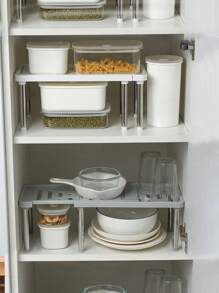 Estante ajustable de almacenamiento de cocina, estantería multifuncional debajo del fregadero, organizador de gabinete para platos, cuencos, botellas de especias