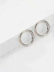 Yogodlns 10pcs/Set 2.7cm Silver-Tone Round Circular Carabiner Hook, For Wallet Accessories, Strap Connectors - Silver - View 5