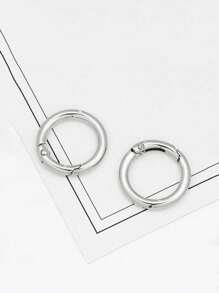 Yogodlns 10pcs/Set 2.7cm Silver-Tone Round Circular Carabiner Hook, For Wallet Accessories, Strap Connectors - Silver - View 2