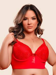 Plus Size Bras & Bralettes - Rojo - Ver 2