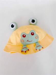 1pc Toddler's Cute Frog Printed Sun Hat, Versatile For Spring/Summer Wear
