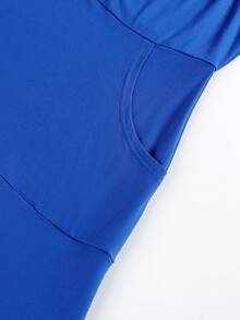 女士优雅纯色长袖高领连衣裙