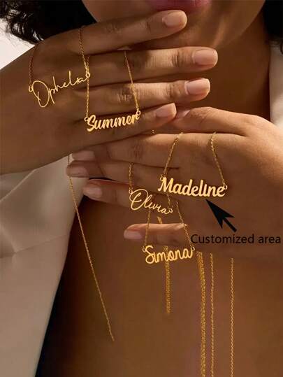 1PC Gold Simple Necklace Fashion Item Essential Stainless Steel Gold,Rose Gold Stylish,Fall Fashion,Vintage,Unisex,Simple,Casual,Hipster,Goth,Punk Custom,Personalized,Unique Ideal Gifts For Her Her,Boyfriend,Girlfriend,Dad,Mom,Family,Friends,Pets,Son,Daughter,Grandparents For Anniversaries,For Valentine's Day,For Mother's Day,For Birthdays,For Graduation,For Father's Day,For Weddings,For Daily Wear,For Party,For Prom