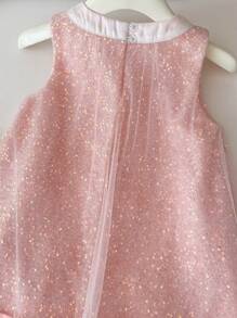 New Summer Girl Sleeveless Bow Mesh Princess Dress, Cute & Elegant Party/Birthday Gift - Pink - View 4