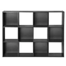 12-Cube Black Storage Organizer Bookcase Home Office Display Bookshelf Shelves