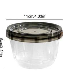 Freezer Containers With Lids, Reusable Deli Containers, Round Food Storage Containers With Twist Top Lids For Kitchen Restaurant Microwave Freezer(Black) - Multicolor - View 2