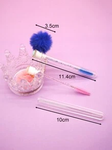 1/3/5pcs Fluffy Keychain Eyelash Brush Eyebrow Brush Eyelash Extension Tool, Portable For Travel And Makeup - Multicolor - View 8