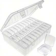 Caja de almacenamiento de escritorio con 30 compartimientos de plástico transparente, organizador transparente de varias capas para el hogar