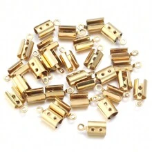 10/50pcs/Pack Stainless Steel Round Cord Clasp, 1/2/3/4/5mm Round Leather Cord Clasp, Round Crimp Beads, DIY Bracelet Necklace Phone Chain Jewelry Accessories - Round Rope Clip - View 13