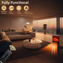 Electric Fireplace Heater For Indoor Use, 1500W Space Heater Fireplace W/ Remote