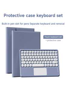 Touch Keyboard Case Set Is Compatible With IPad 7/8/9th 10.2 Inches, IPad 10th Generation, IPad (A16) 11 Inch 11th Generation 2025. Compatible With Samsung Galaxy Tab A8 10.5 Inch 2022, S7/S8 11 Inches, Detachable Keyboard With Touchpad, Multi-View Stand, Built-In Pen Slot In The Protective Case, And The Keyboard Supports Split Use