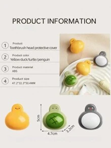 1pc/2pcs/3pcs Toothbrush Head Protector Case, Portable Toothbrush Cap Cover, Home Travel Electric Toothbrush Dustproof Holder, Cartoon Toothbrush Head Storage Box. Suitable For Travel And Commuting. Dustproof And Breathable.