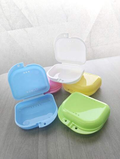 2 Stück belüftete kieferorthopädische Retainer Aufbewahrungsbox, Zahnprothesen Behälter, belüftete kieferorthopädische Retainer Aufbewahrungsbox, einfach zu verwenden, Haushalt, Büro, Schlafsaal Zubehör, Haushaltsgegenstände, praktisch zum Mitnehmen