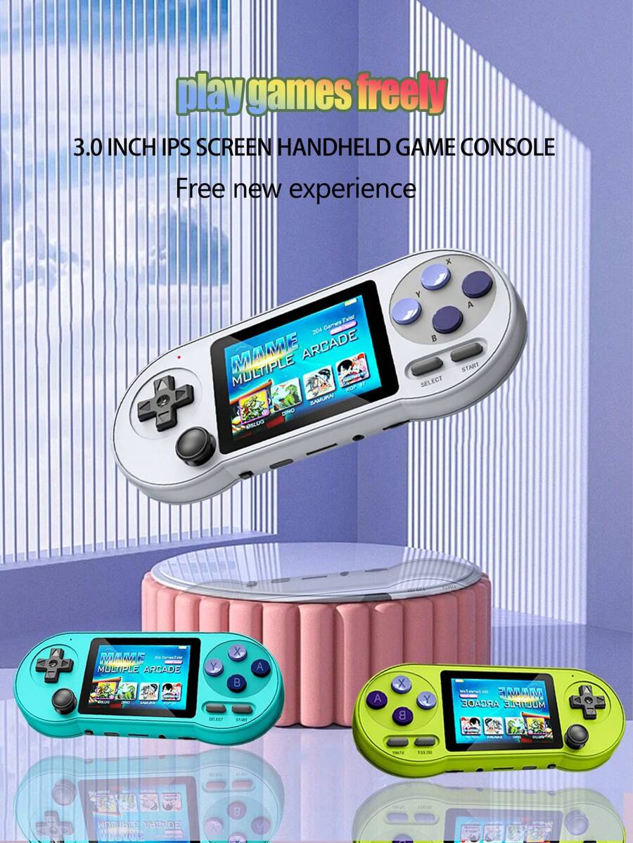 Portable Retro Nostalgic SF2000 Game Console, 1500mAh Battery, 3.0-Inch Display Screen, Supports Two Player Battles, Suitable For TV Games. - Multicolor - View 1