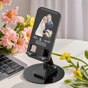 Customized Folding Cell Phone Stand Desktop Angle Height Adjustable Mobile Phone Holder For Desk Office Support Phone/Tablet Bracket, Boho Vibes