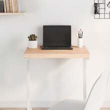 Beech Wood Rectangular Table 60x40x4 Cm Solid Natural Finish Versatile Use Dining Coffee Desk Indoor Furniture - 棕色 - 查看 1