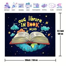 Multi Functional Polyester Book Themed Photography Background - Perfect For World Day, Decoration, And Photo Booths - Multicolor - View 7