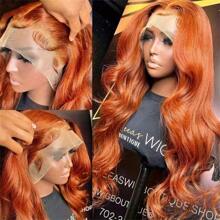 Body Wave Lace Front Wig For Women Pre Plucked Ready To Wear 13x4 HD Glueless Body Wave Ginger Lace Front Wig For Women Natural Looking Synthetic Heat Resistant Fiber Ginger Wig (26 Inch, Ginger Orange) - Orange - View 4
