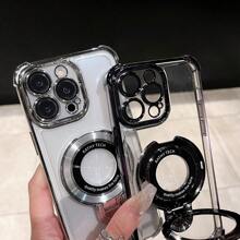 3D New Transparent Anti-Fall TPU Phone Case + Circular Double Ring Magnetic Holder, Suitable For IPhone 17 16, Galaxy A04E A05S A06 A12 A13 A14 A15 A16 A17 A21S A22 A23 A24 A32 A33 A34 A35 A53 A54 A73 S10 S20 S21 S22 S23 S24 S25 Ultra, Note 20, Redmi Note 7/8/9/10/11/12/13/14/15, Redmi 9/10/12/13C/14C/15C, OPPO, MOTO, Honor, HW, Realme, Reno 7